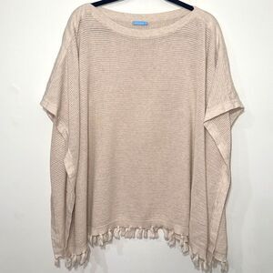 J. Mclaughlin Open Knit Poncho - Heathered Tan O/S